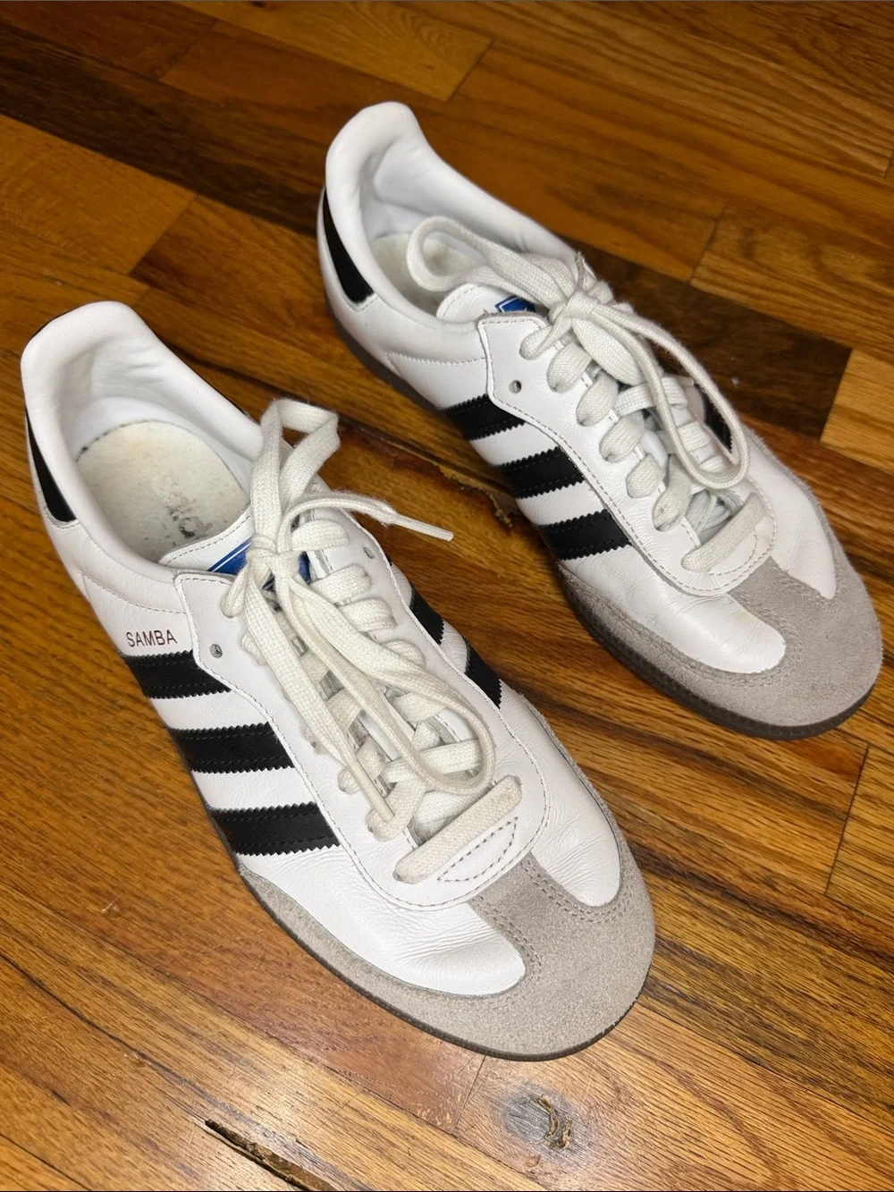 adidas Originals Samba White Black Retro Leather Sneakers